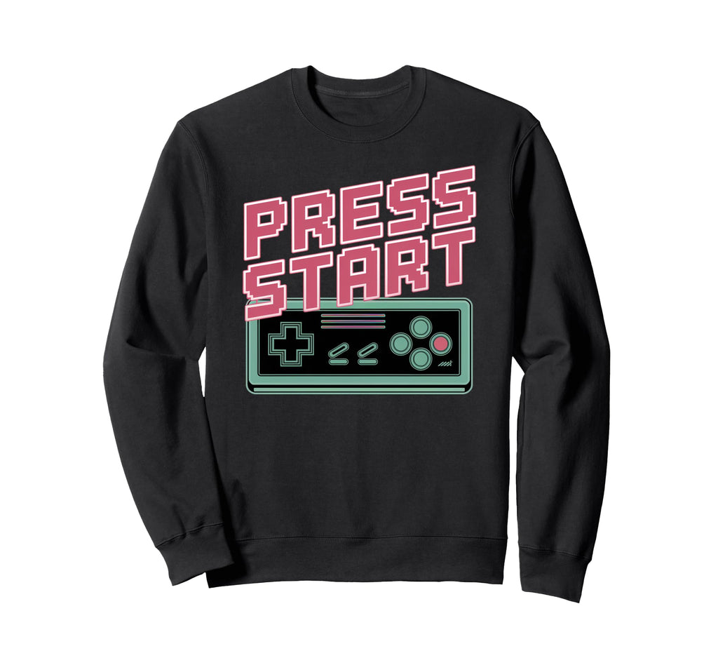 Press Start Gaming Controller Gaming Sweatshirt - Minimalist Print Unisex - T-Shirt, Sweatshirt, Hoodie