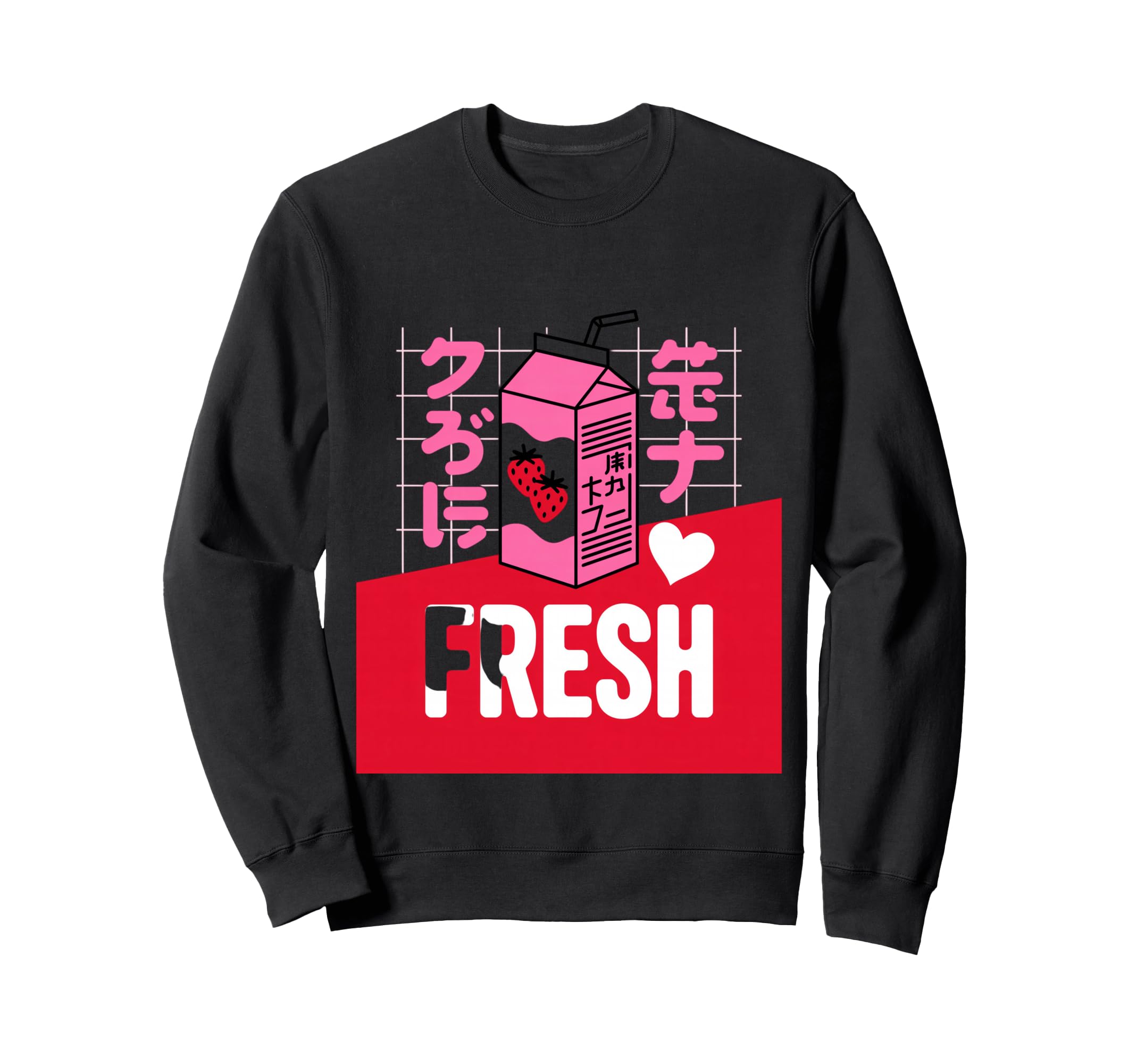 Fresh Strawberry Milk Kawaii Sweatshirt - Custom Art Print Unisex - T-Shirt, Sweatshirt, Hoodie