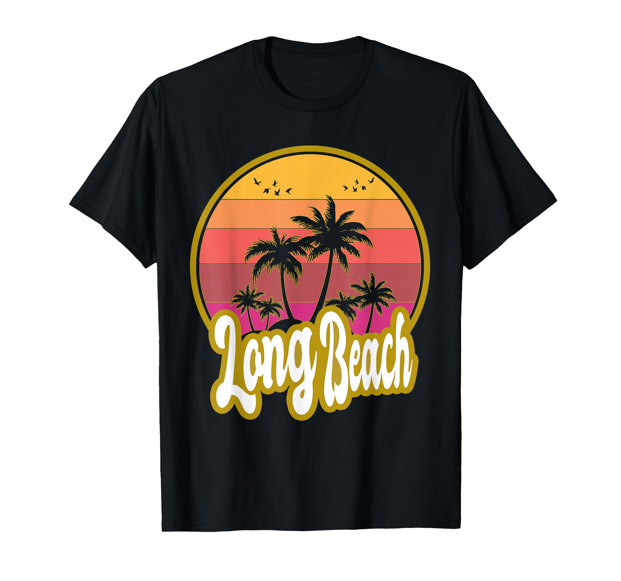 Long Beach California Beach Sunset T-Shirt - Novelty Apparel for Adults - T-Shirt, Sweatshirt, Hoodie
