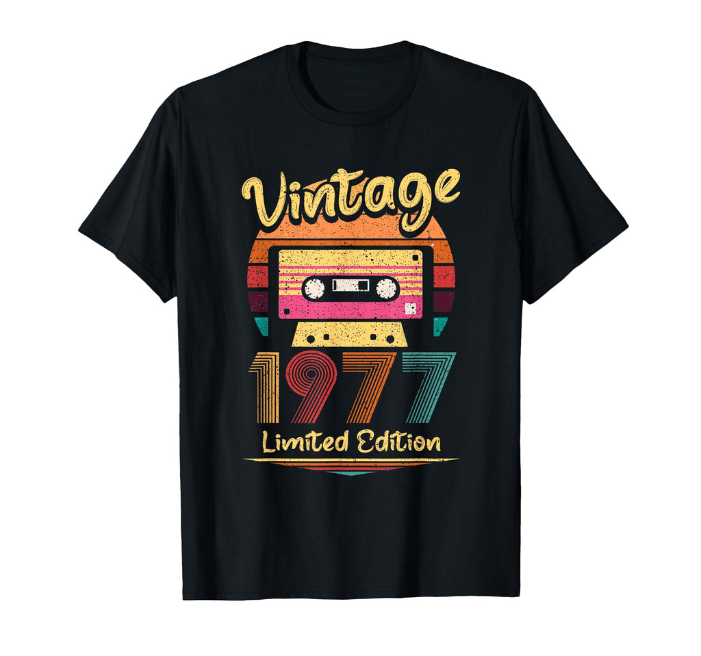 1977 45Th Birthday 70S Cassette Tape T-Shirt - Trendy Graphic Men Women - T-Shirt, Sweatshirt, Hoodie
