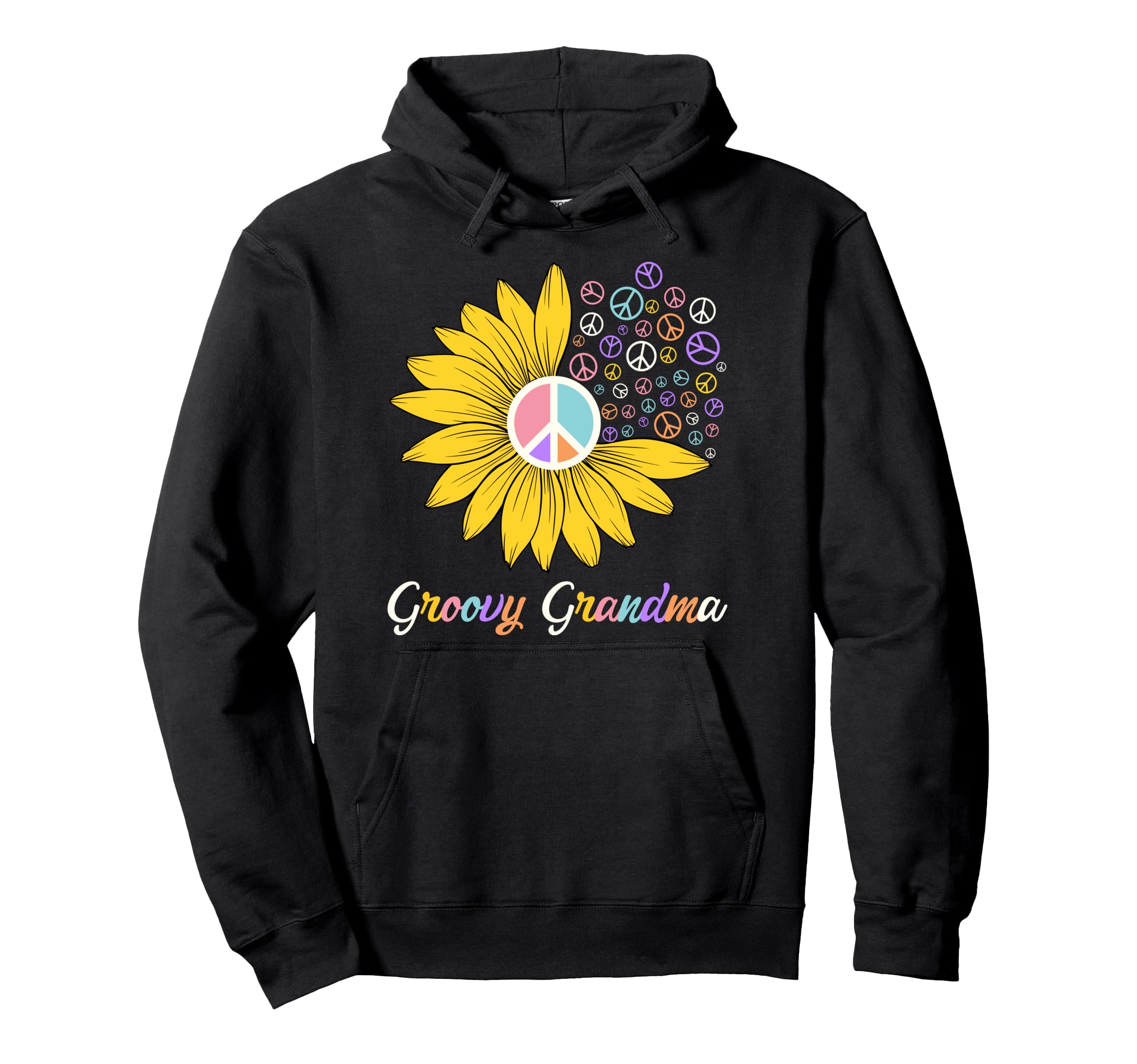 Granny Hippie Groovy Grandma Funny Hoodie - Novelty Apparel Men Women - T-Shirt, Sweatshirt, Hoodie