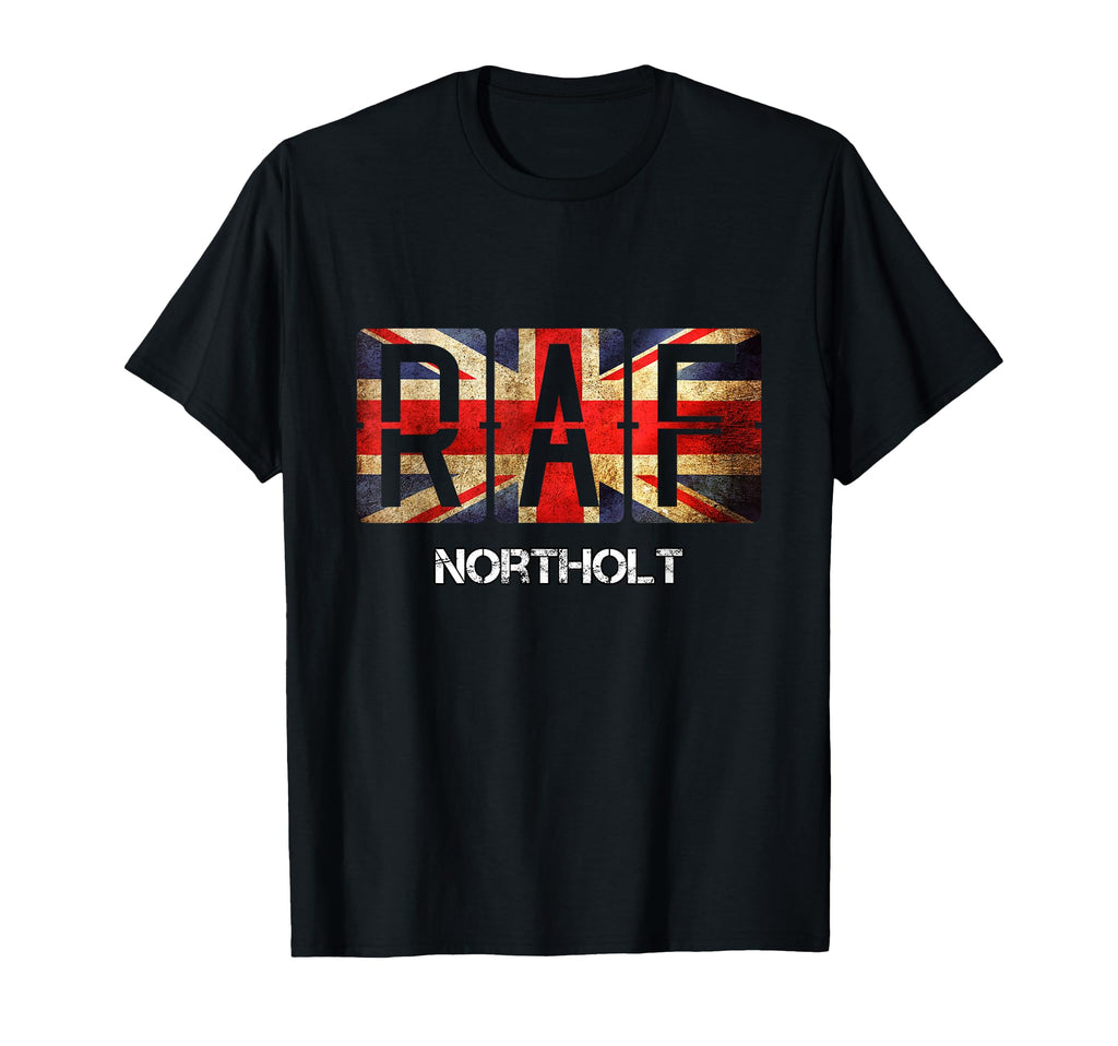 Raf Northolt Distressed Jack Flag Air Force T-Shirt - Trendy Graphic Unisex - T-Shirt, Sweatshirt, Hoodie