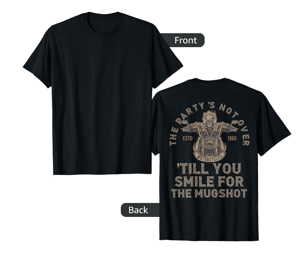 Funny Motorcycle Rider Skull Skeleton Back T-Shirt - Trendy Graphic Unisex - T-Shirt, Sweatshirt, Hoodie