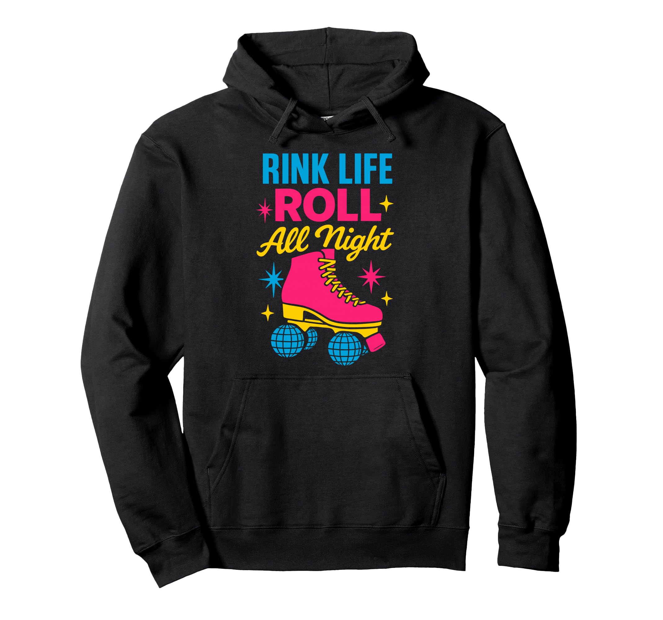 Roller Rink Crew Skate Disco Vibes Hoodie - Aesthetic Graphic for Adults - T-Shirt, Sweatshirt, Hoodie