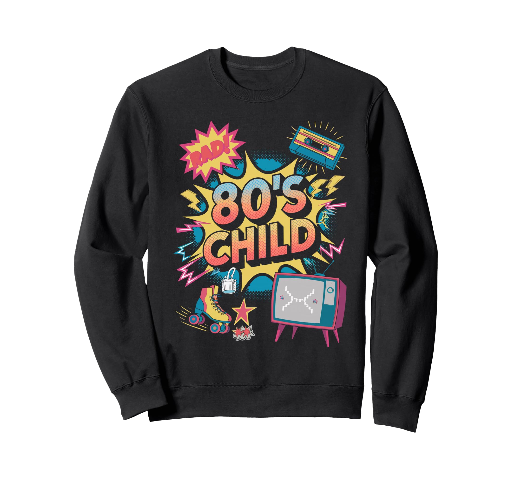 80S Child Rad Cassette Tape Sweatshirt - Custom Art Print Men Women - T-Shirt, Sweatshirt, Hoodie