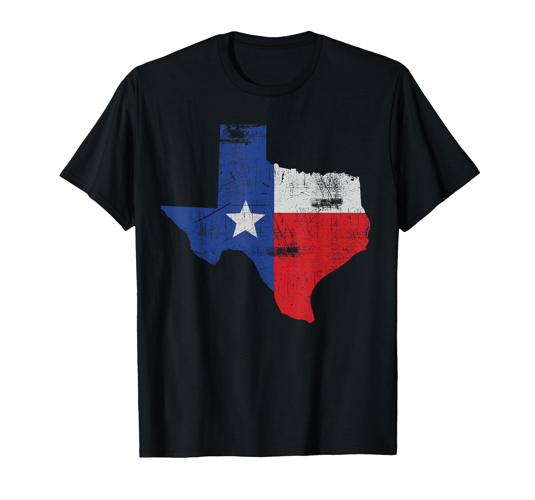 Texas Pride State Flag Map Distressed T-Shirt - Graphic Print for Adults - T-Shirt, Sweatshirt, Hoodie