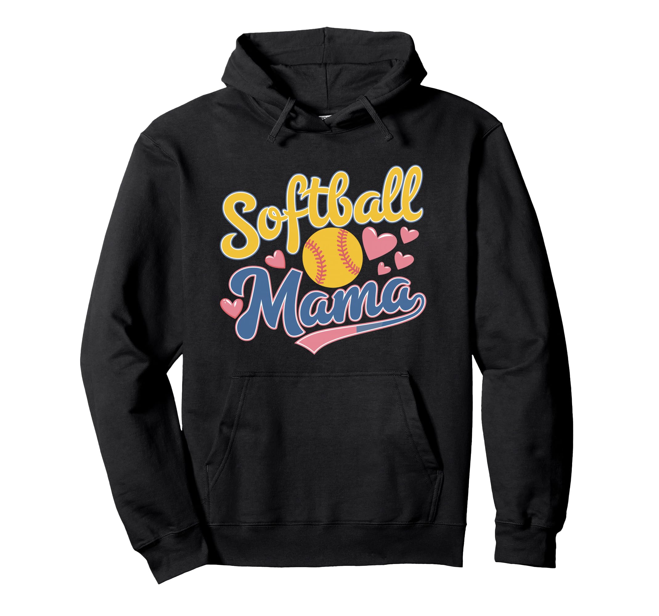 Softball Mama Baseball Sports Player Hoodie - Fun Novelty Design Men Women - T-Shirt, Sweatshirt, Hoodie