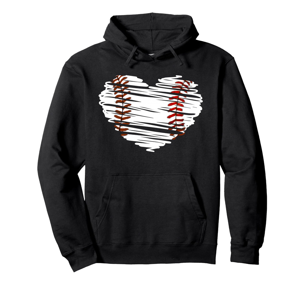 Baseball Love Heart Baseball Game Hoodie - Custom Art Print Men Women - T-Shirt, Sweatshirt, Hoodie
