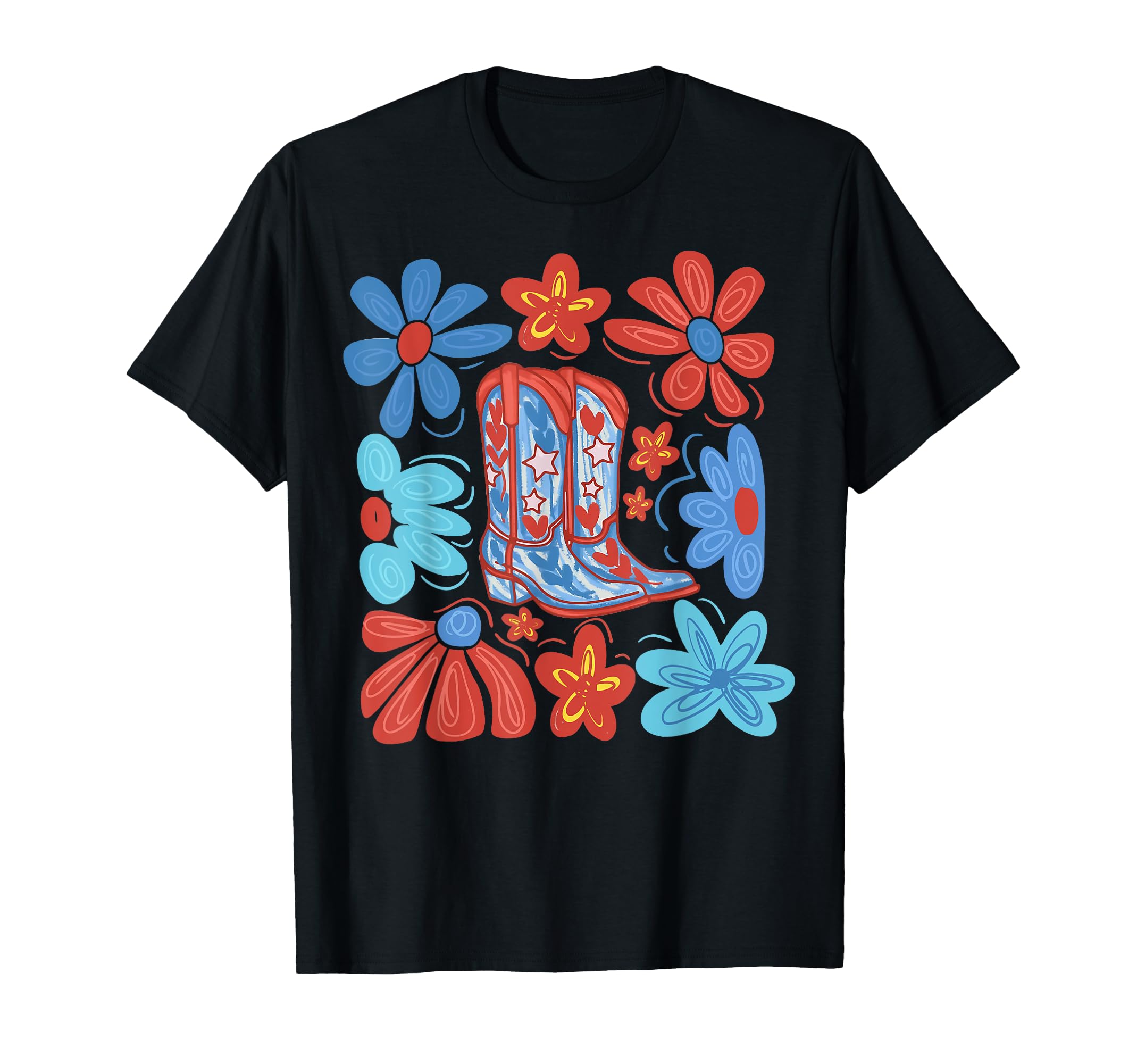 Cowgirl Boots Western Patriotic T-Shirt - Streetwear Style for Adults - T-Shirt, Sweatshirt, Hoodie
