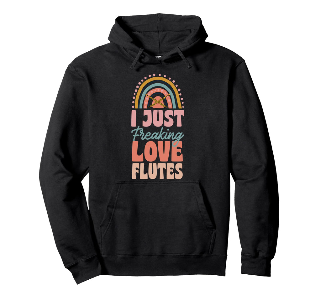 I Just Freaking Love Flutes Bohemian Hoodie - Graphic Print for Adults - T-Shirt, Sweatshirt, Hoodie