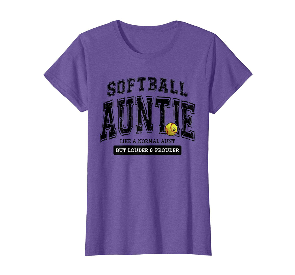 Softball Auntie Matching Aunt Loud T-Shirt - Unique Graphic Men Women - T-Shirt, Sweatshirt, Hoodie
