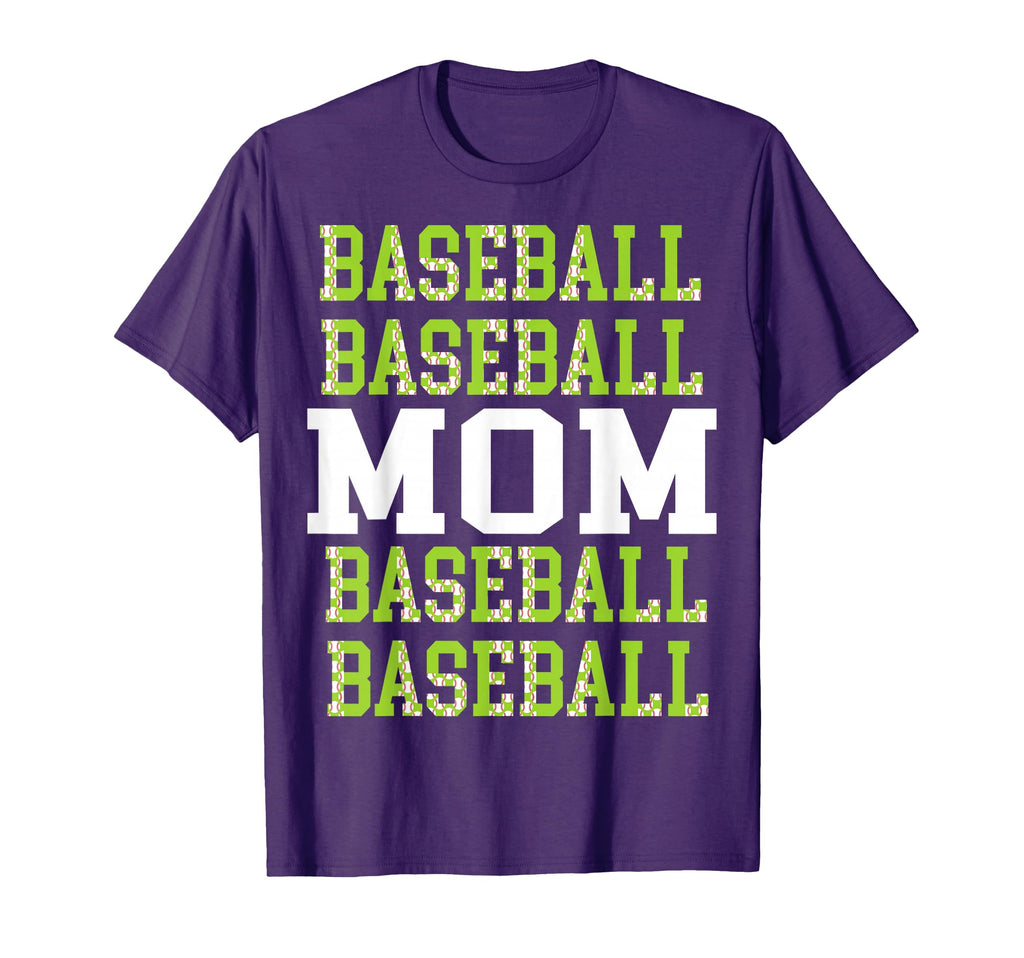 Baseball Mama Repeated Lime Green T-Shirt - Fun Novelty Design Unisex - T-Shirt, Sweatshirt, Hoodie