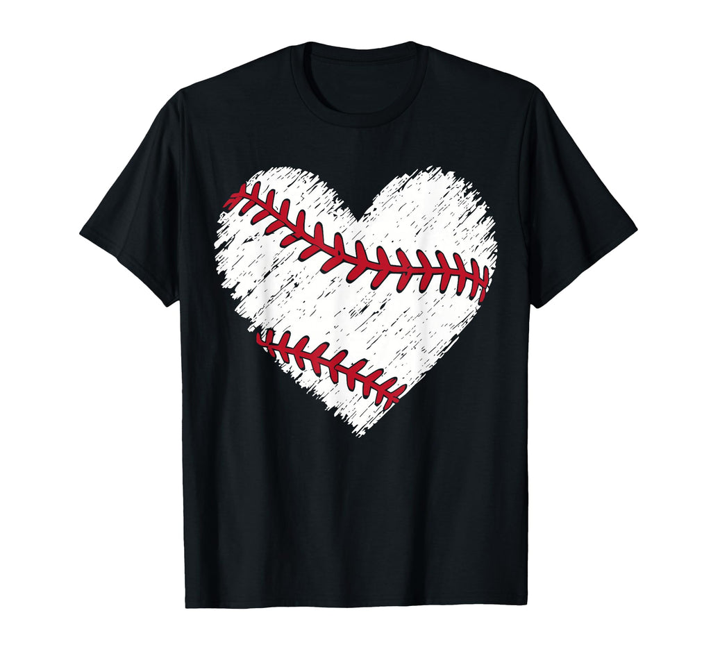 Baseball Distressed Heart Love Softball T-Shirt - Trendy Graphic Men Women - T-Shirt, Sweatshirt, Hoodie