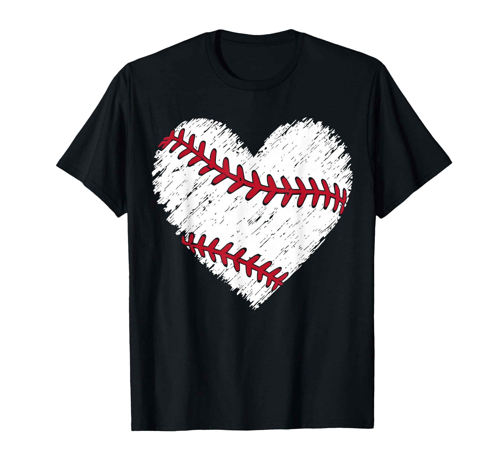 Baseball Distressed Heart Love Softball T-Shirt - Trendy Graphic Men Women - T-Shirt, Sweatshirt, Hoodie
