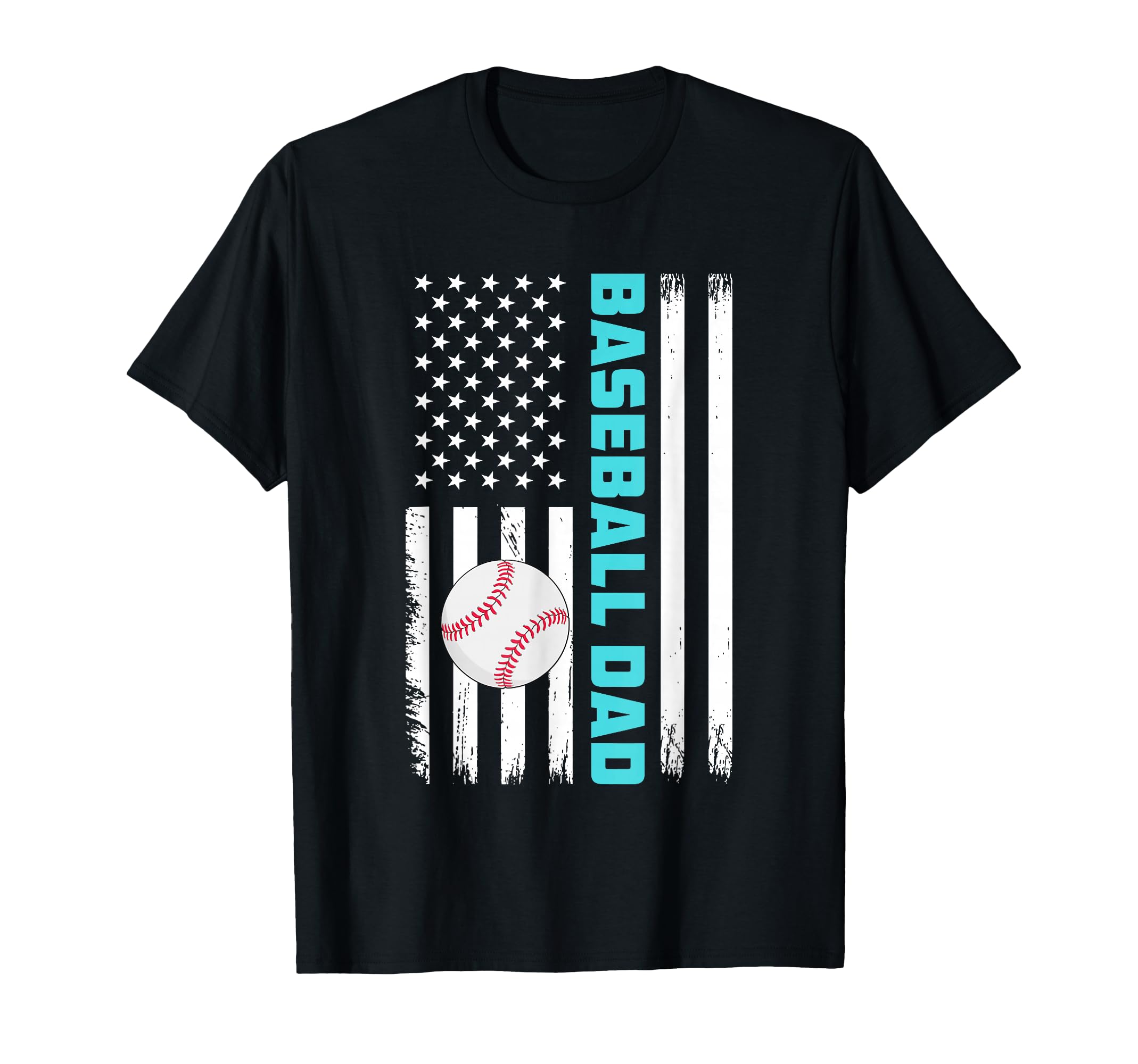 Baseball Dad Usa American Flag T-Shirt - Minimalist Print for Adults - T-Shirt, Sweatshirt, Hoodie