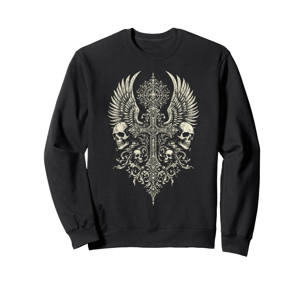 Gothic Cross Grunge Core Emo Sweatshirt - Novelty Apparel for Adults - T-Shirt, Sweatshirt, Hoodie