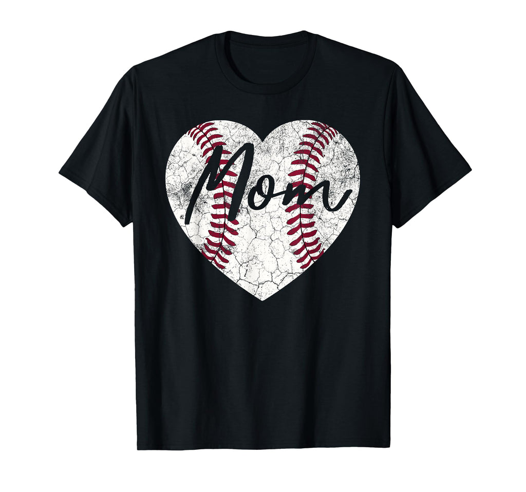 Baseball Heart Mom Softball Wife T-Shirt - Trendy Graphic for Adults - T-Shirt, Sweatshirt, Hoodie