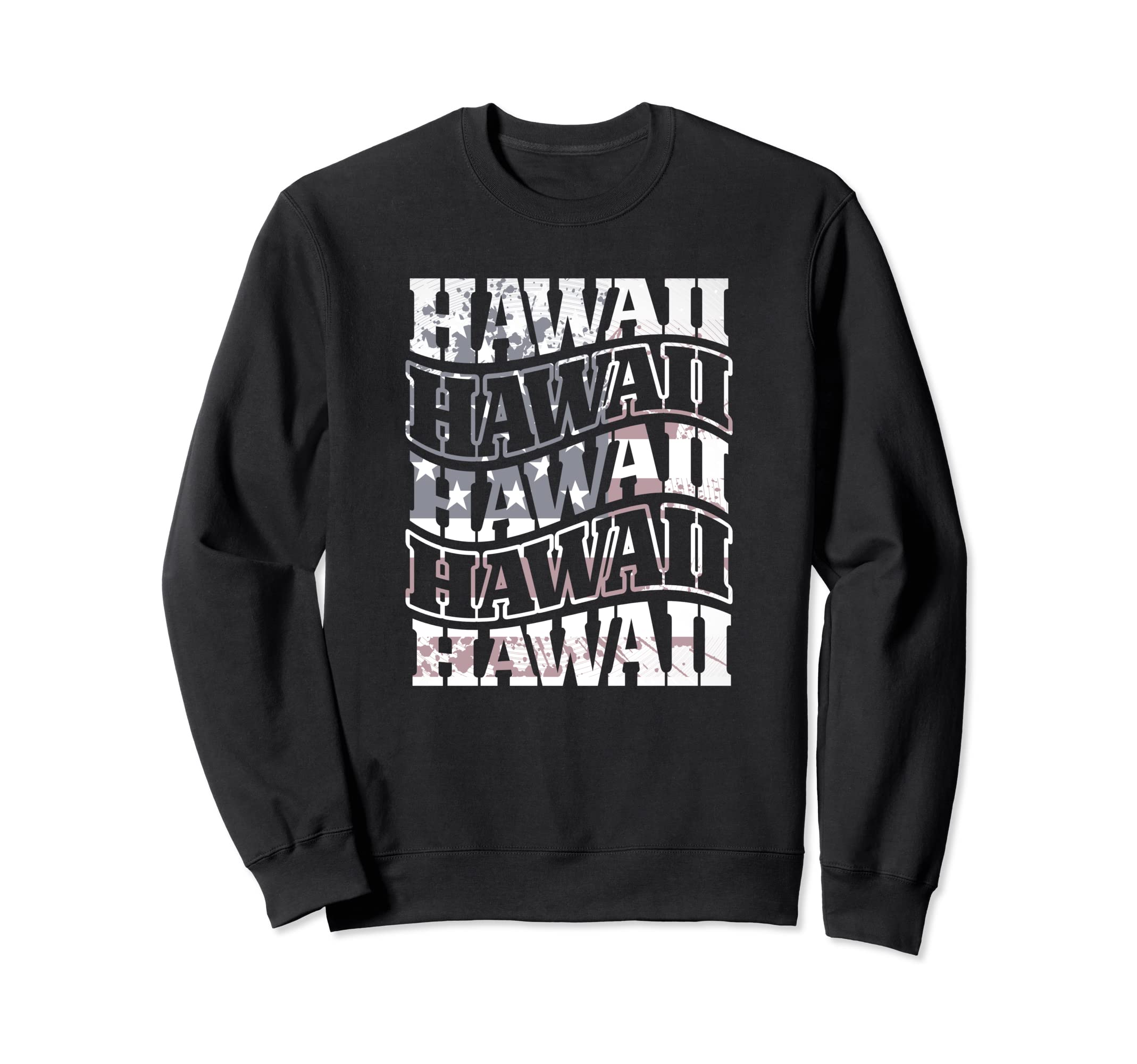 Hawaii American Flag Faded Sweatshirt - Casual Everyday Wear Unisex - T-Shirt, Sweatshirt, Hoodie