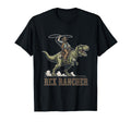 Cowboy Dinosaur Rider T Rex Rancher T-Shirt - Fun Novelty Design Men Women - T-Shirt, Sweatshirt, Hoodie