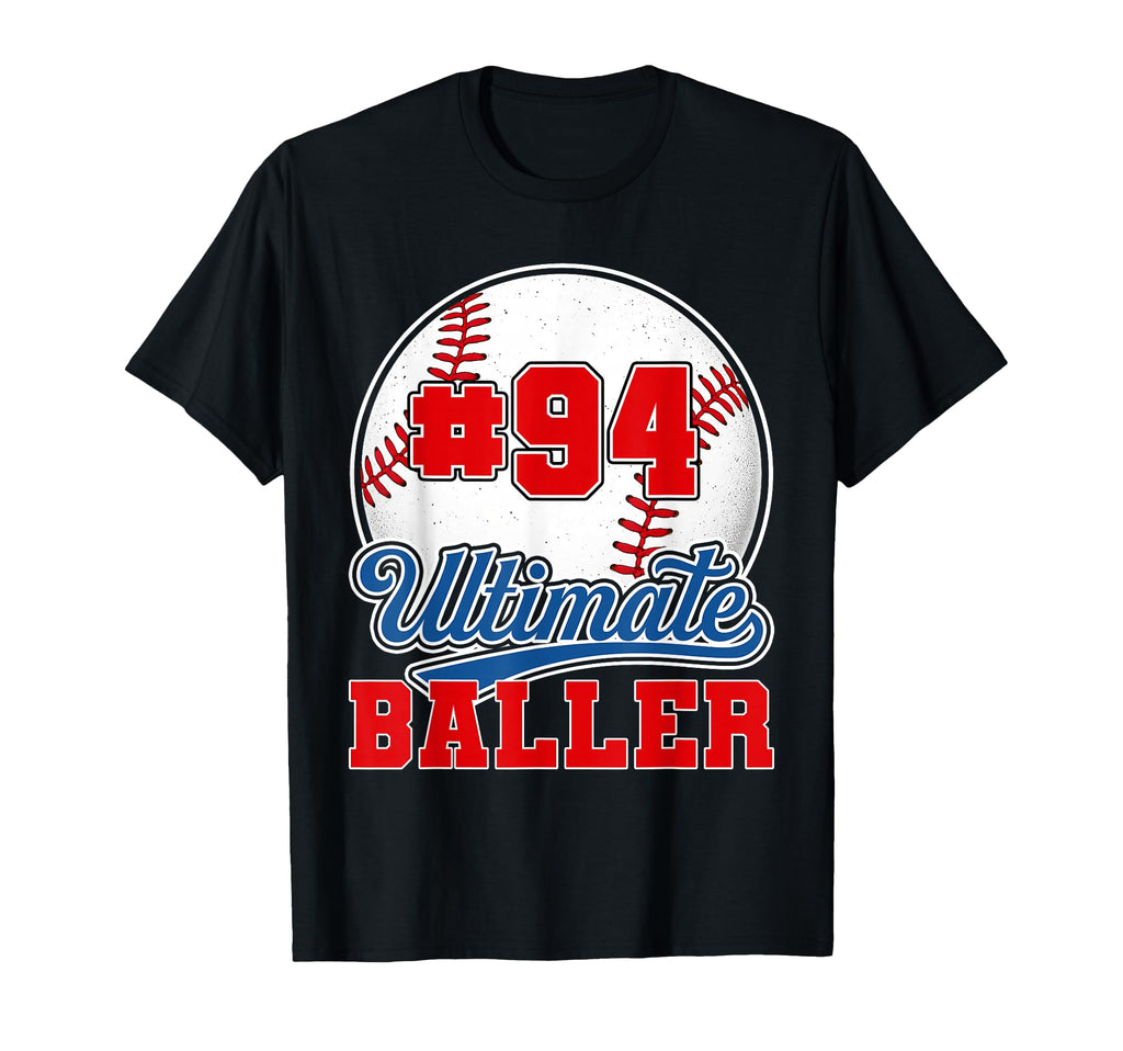 Baseball Baller Player Number 94 Mom T-Shirt - Minimalist Print for Adults - T-Shirt, Sweatshirt, Hoodie