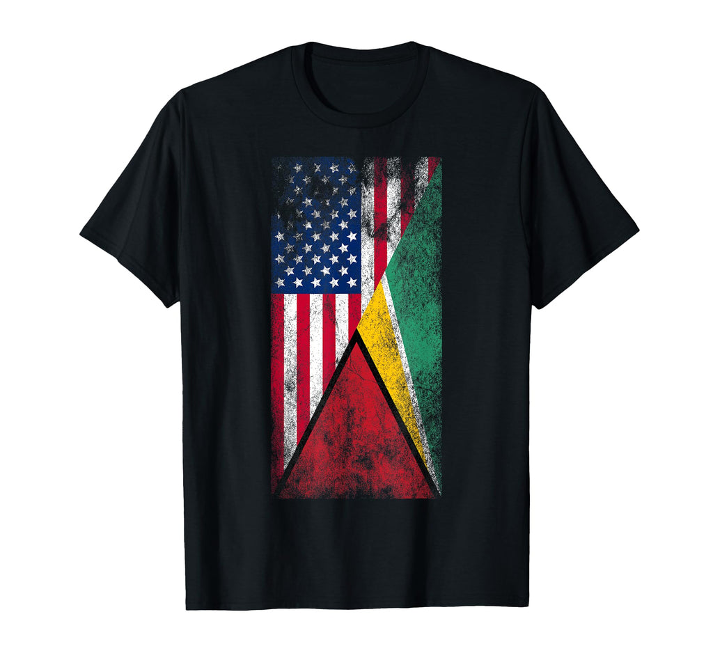 Usa Guyana Flags United States America T-Shirt - Novelty Apparel Men Women - T-Shirt, Sweatshirt, Hoodie