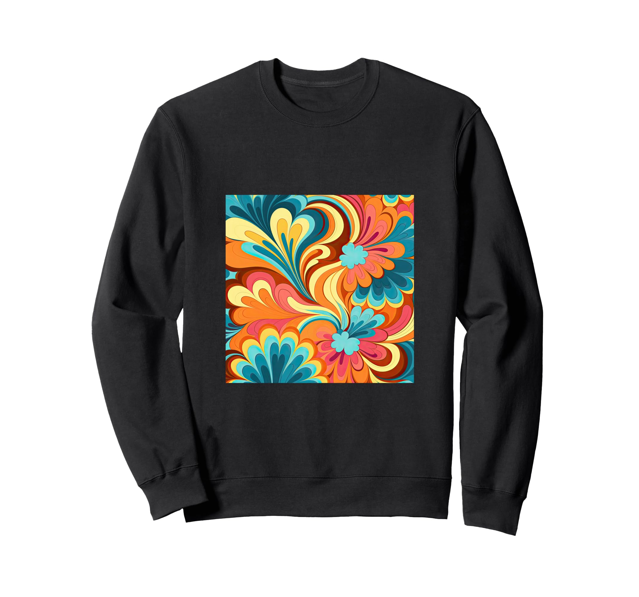 70S Wallpaper Flowers Floral Pattern Sweatshirt - Minimalist Print Unisex - T-Shirt, Sweatshirt, Hoodie