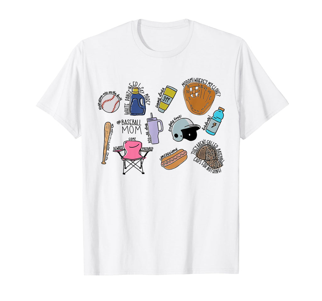 Baseball Mom Baseball Mama T Shir T T-Shirt - Minimalist Print Unisex - T-Shirt, Sweatshirt, Hoodie