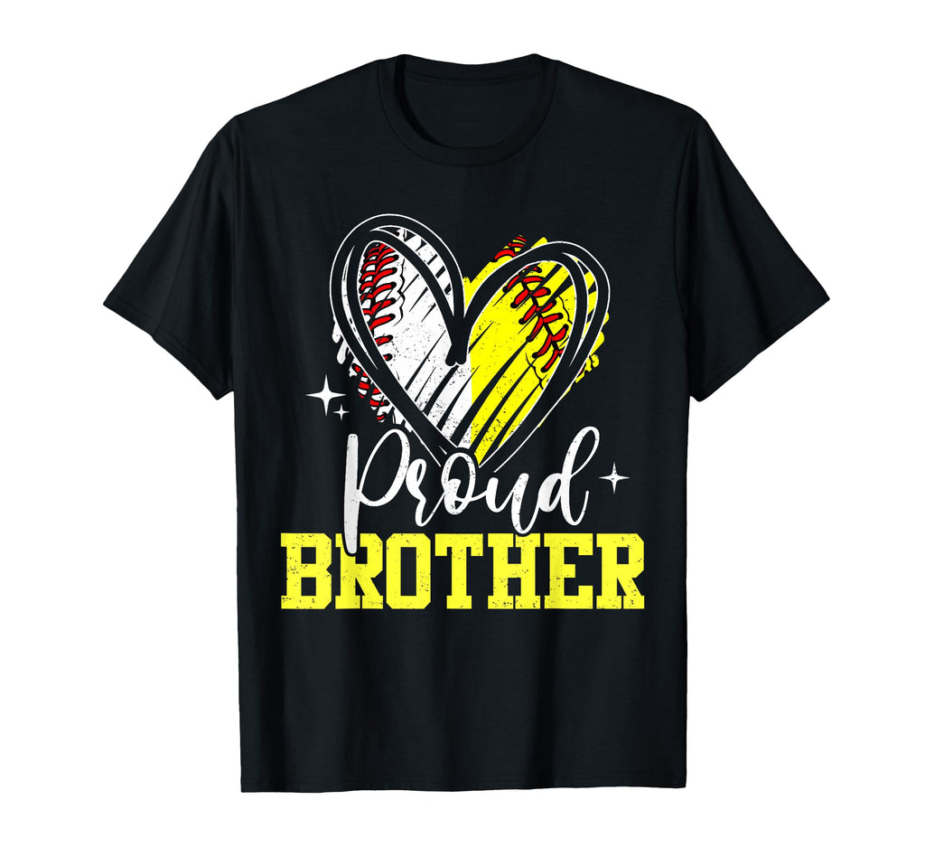 Ball Brother Heart Baseball Softball T-Shirt - Minimalist Print Unisex - T-Shirt, Sweatshirt, Hoodie