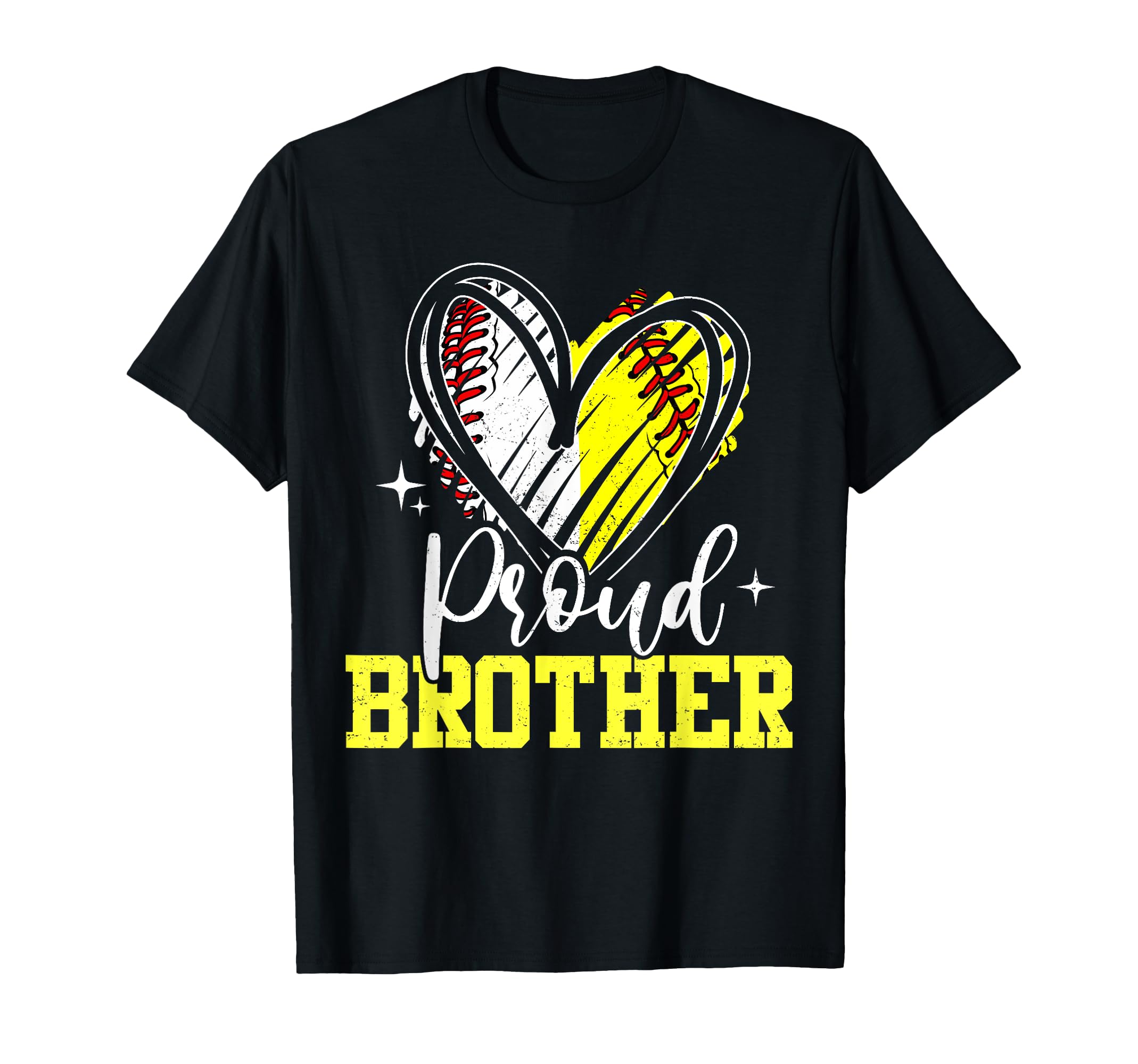 Ball Brother Heart Baseball Softball T-Shirt - Minimalist Print Unisex - T-Shirt, Sweatshirt, Hoodie