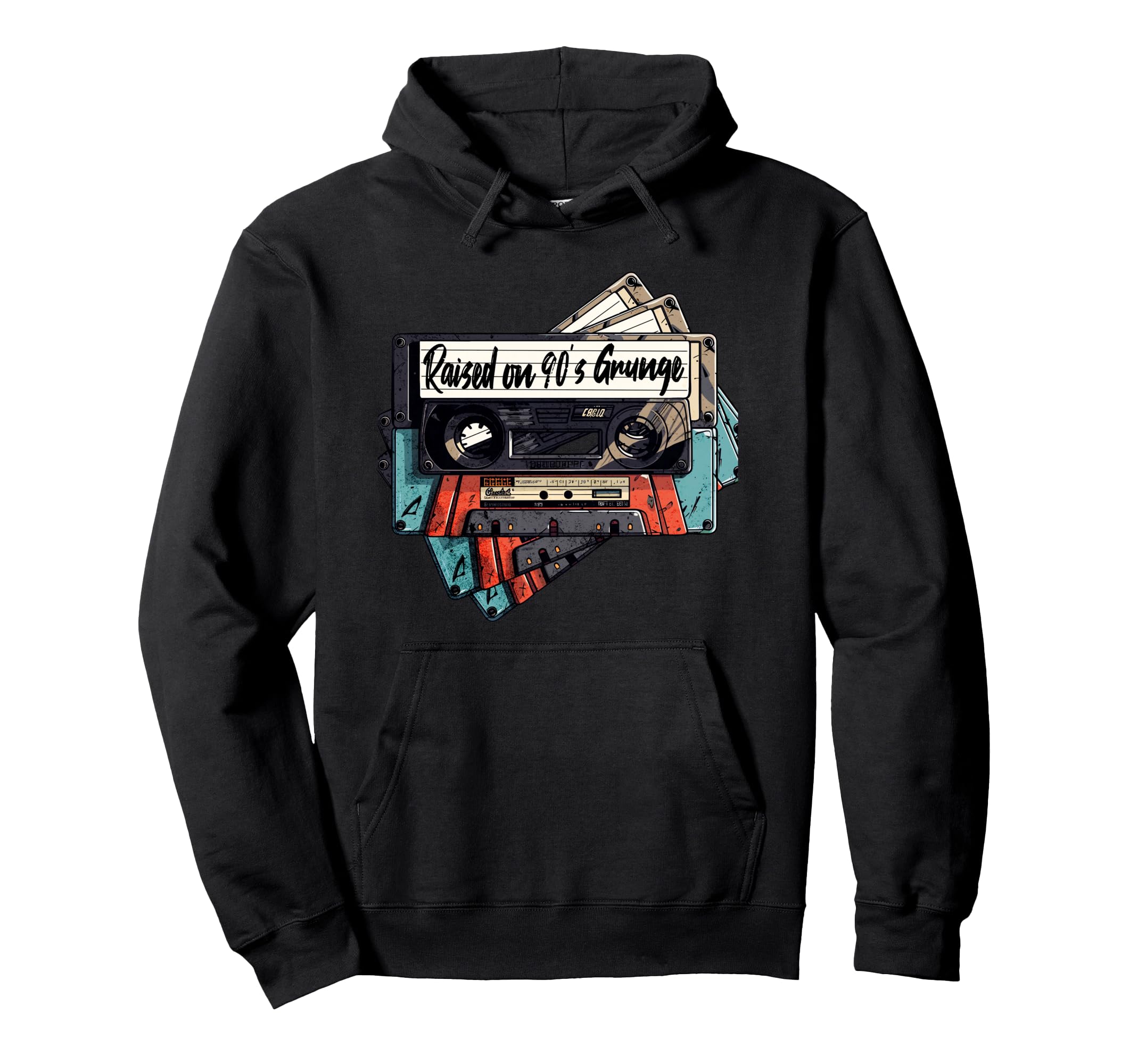 Raised 90S Music Grunge Rock Hoodie - Fun Novelty Design Men Women - T-Shirt, Sweatshirt, Hoodie