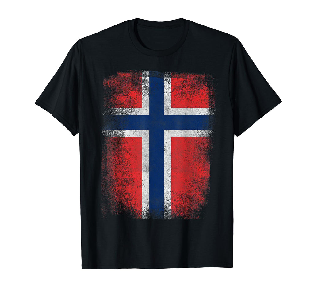 Norway Flag Distressed Norwegian Flag T-Shirt - Custom Art Print Unisex - T-Shirt, Sweatshirt, Hoodie