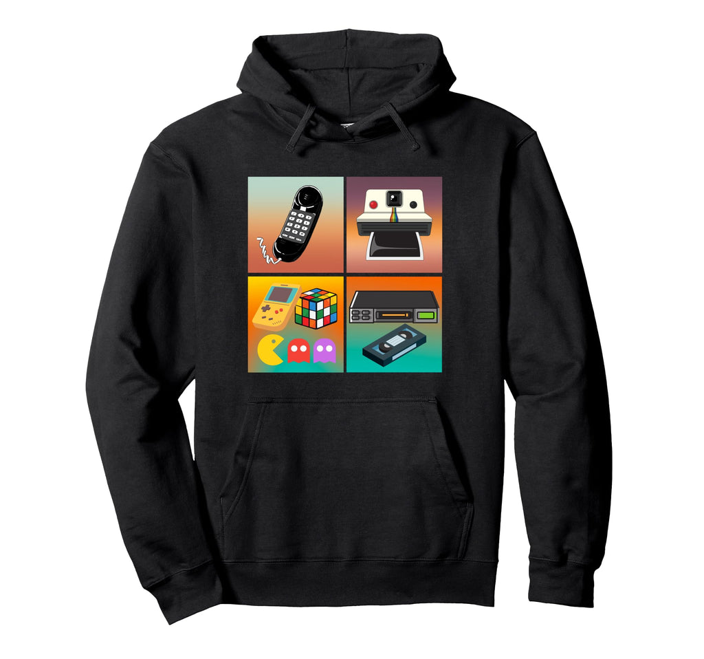 Nostalgic 80S 90S Games Camera Phone Gifts Hoodie - Minimalist Print Unisex - T-Shirt, Sweatshirt, Hoodie