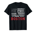 Boston Massachusetts American Flag T-Shirt - Fun Novelty Design Men Women - T-Shirt, Sweatshirt, Hoodie