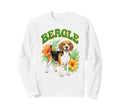 Beagle Groovy Floral Watercolor Sweatshirt - Aesthetic Graphic Men Women - T-Shirt, Sweatshirt, Hoodie