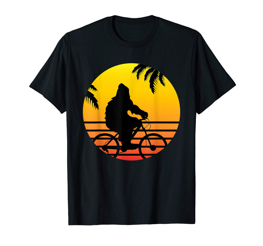 Bigfoot Silhouette Riding Bicycle T-Shirt - Custom Art Print for Adults - T-Shirt, Sweatshirt, Hoodie