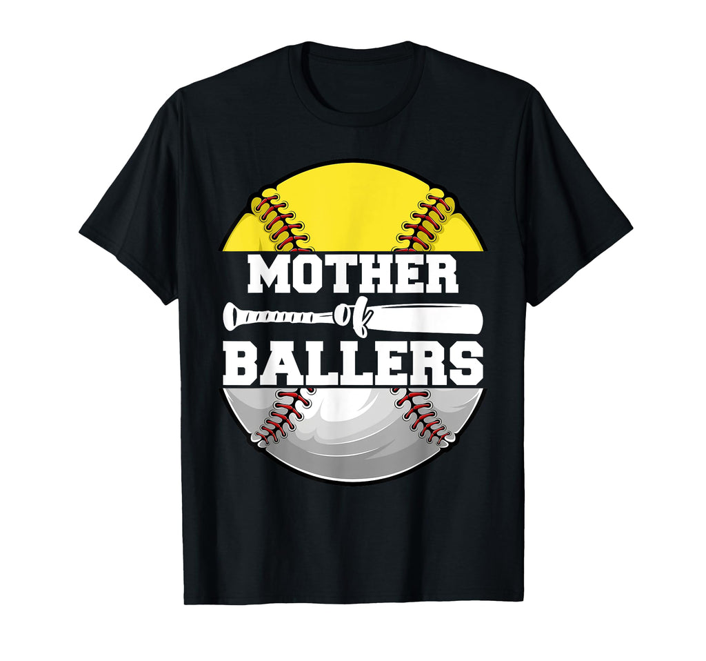 Mother Ballers Funny Softball Baseball T-Shirt - Graphic Print for Adults - T-Shirt, Sweatshirt, Hoodie