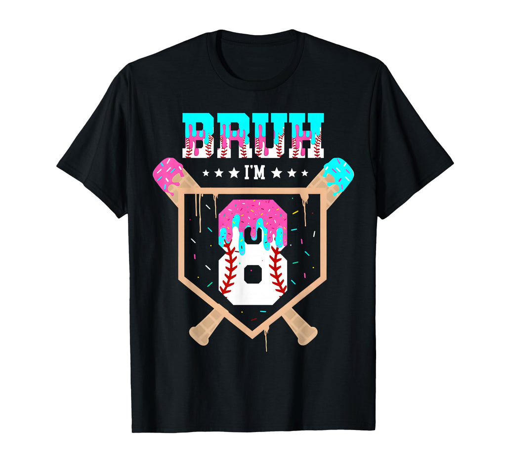 Baseball 8 Year Old Ice Cream Drip 8Th T-Shirt - Aesthetic Graphic Unisex - T-Shirt, Sweatshirt, Hoodie