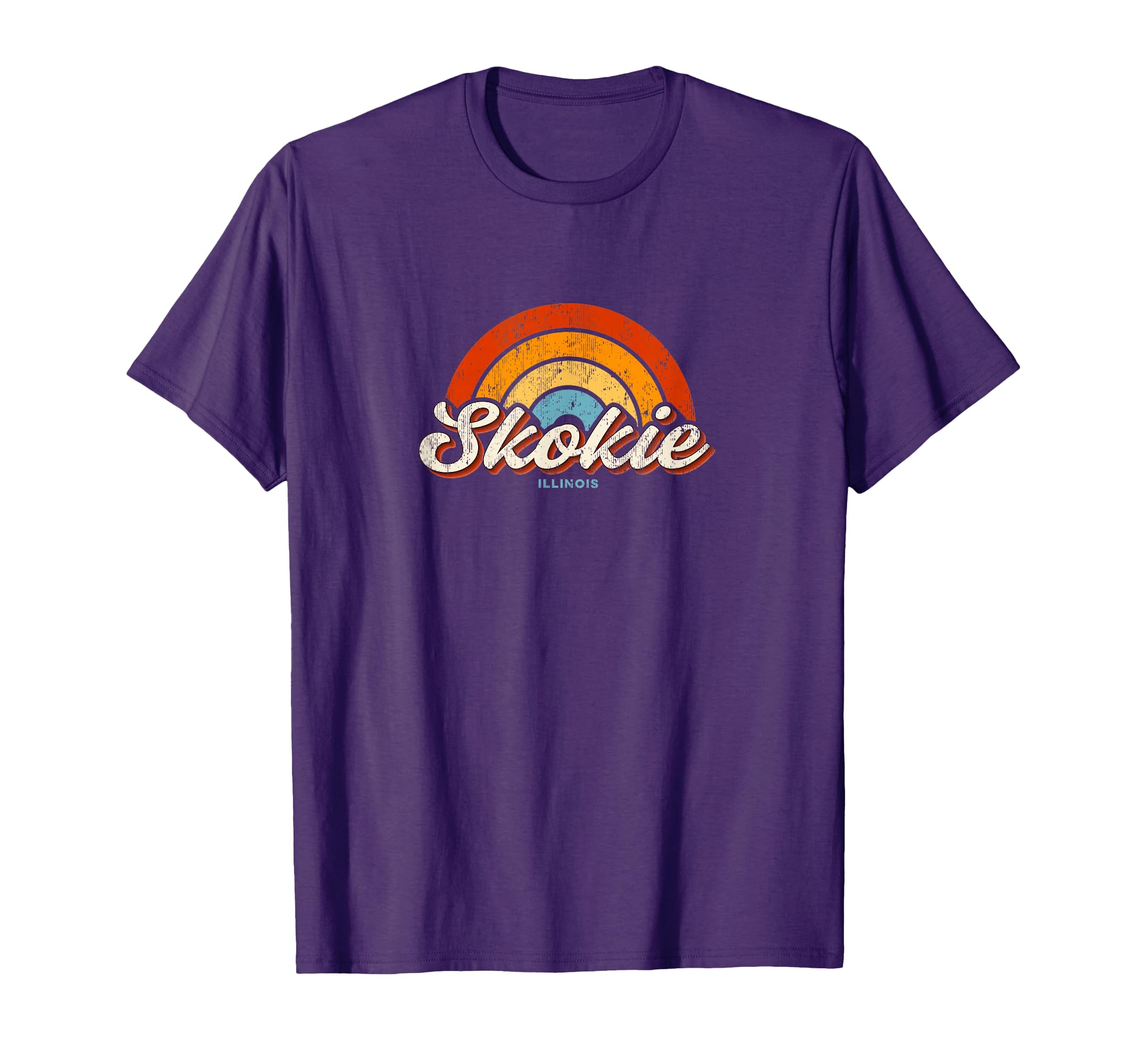 Skokie Illinois Il Rainbow 70S T-Shirt - Graphic Print Men Women - T-Shirt, Sweatshirt, Hoodie