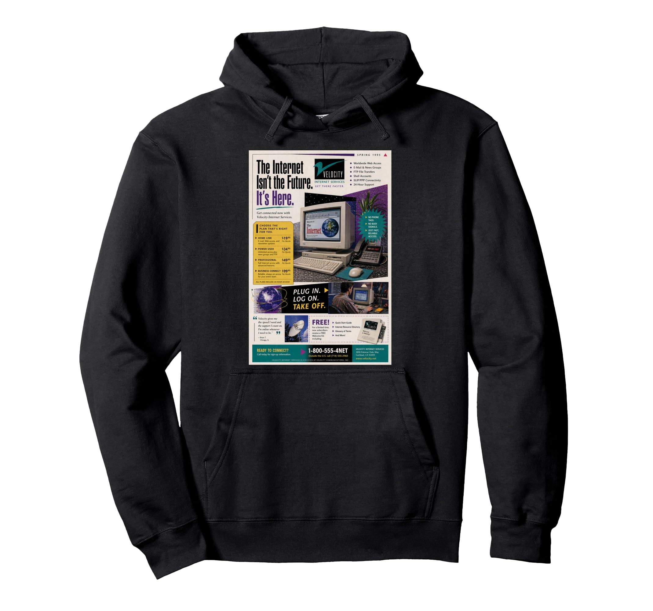 Internet Services 90S Isp Magazine Ad Hoodie - Minimalist Print Unisex - T-Shirt, Sweatshirt, Hoodie