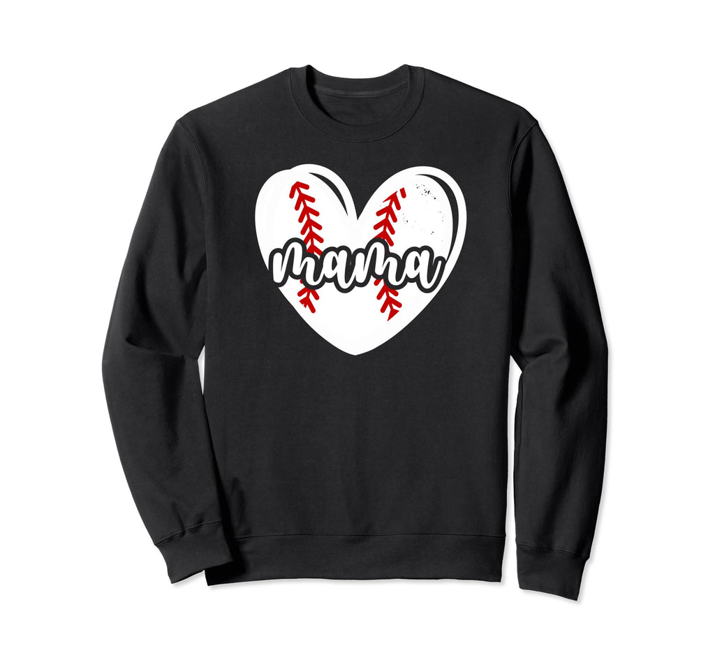 Baseball Mama Heart Baseball Mom Sweatshirt - Minimalist Print Unisex - T-Shirt, Sweatshirt, Hoodie