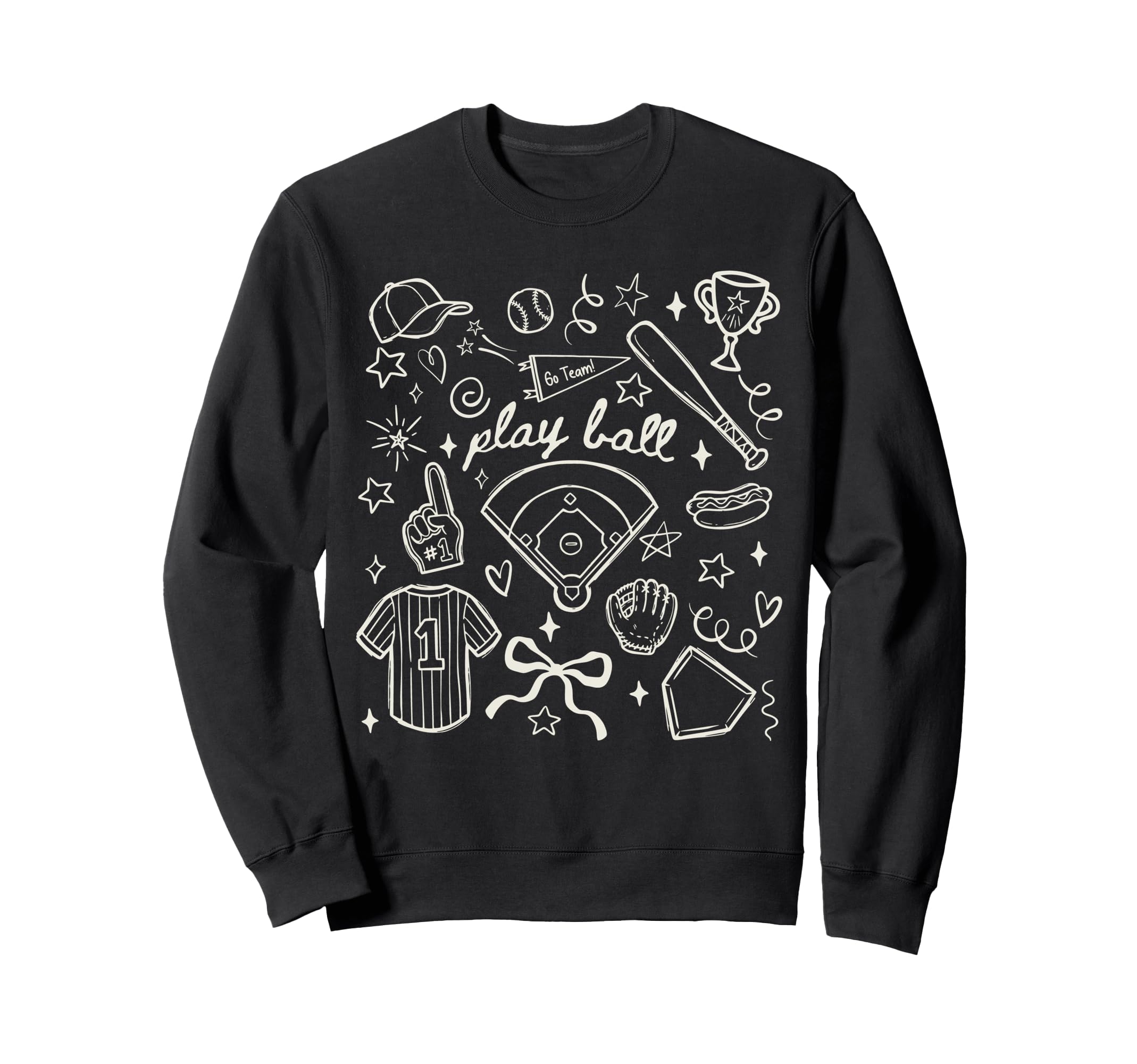 Baseball Mom Play Ball Team Game Sweatshirt - Custom Art Print Men Women - T-Shirt, Sweatshirt, Hoodie