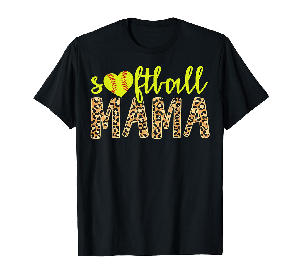 Softball Mama Cheetah Mothers Day T-Shirt - Aesthetic Graphic Men Women - T-Shirt, Sweatshirt, Hoodie