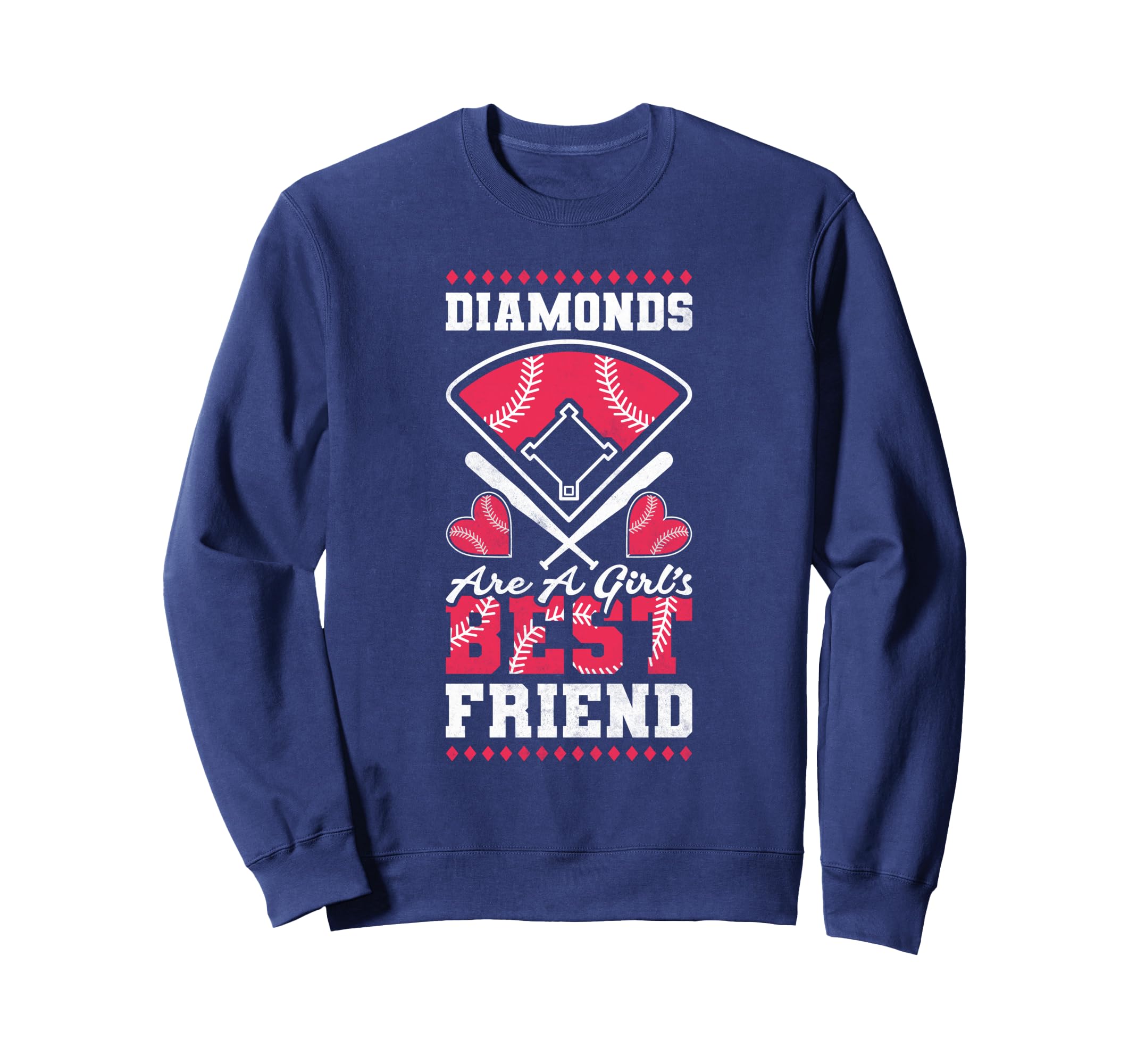 Diamonds Are Best Friend Baseball Sweatshirt - Aesthetic Graphic Men Women - T-Shirt, Sweatshirt, Hoodie
