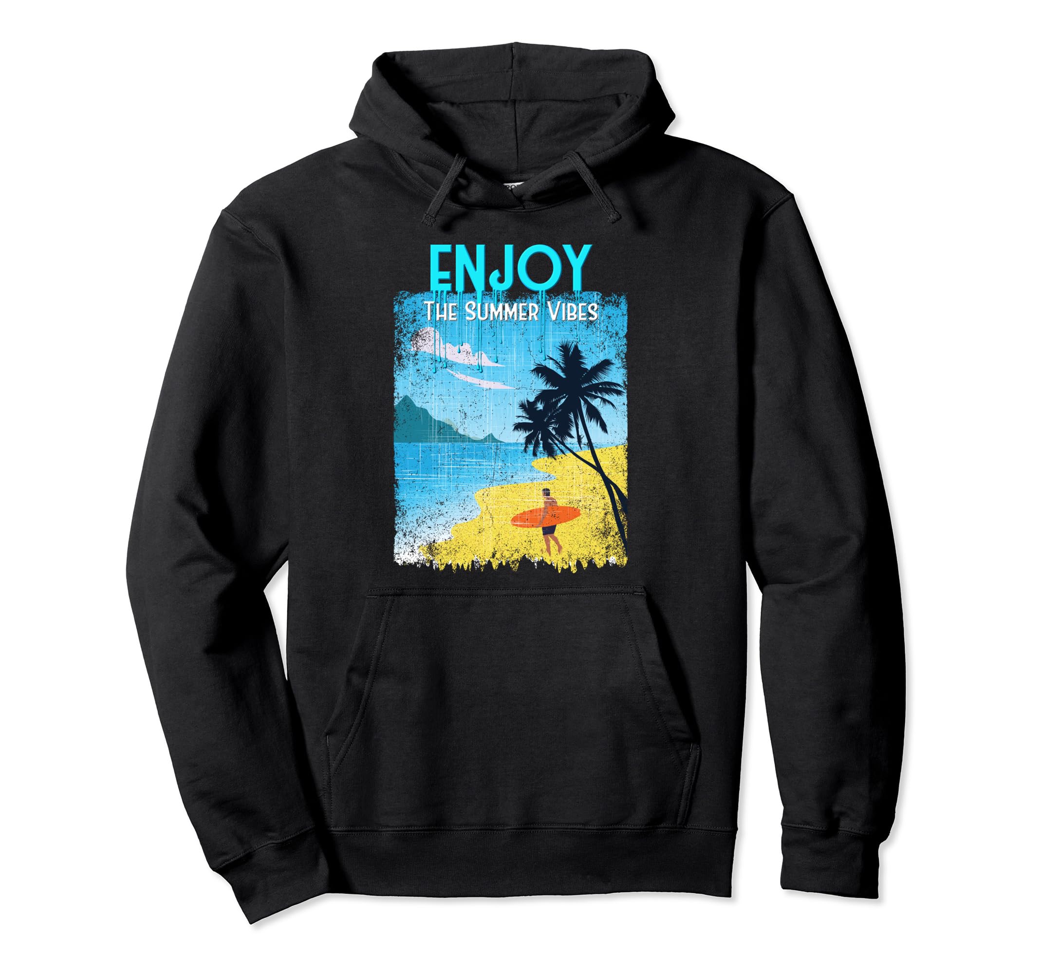 Summer Surfing Vibes Boho Beach Sunset Hoodie - Trendy Graphic for Adults - T-Shirt, Sweatshirt, Hoodie