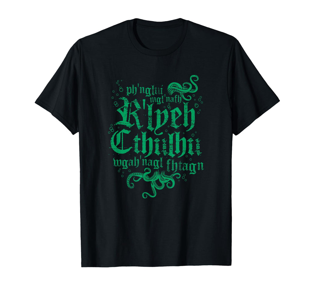 Fhtagn Cthulhu Distressed Cosmic T-Shirt - Aesthetic Graphic for Adults - T-Shirt, Sweatshirt, Hoodie