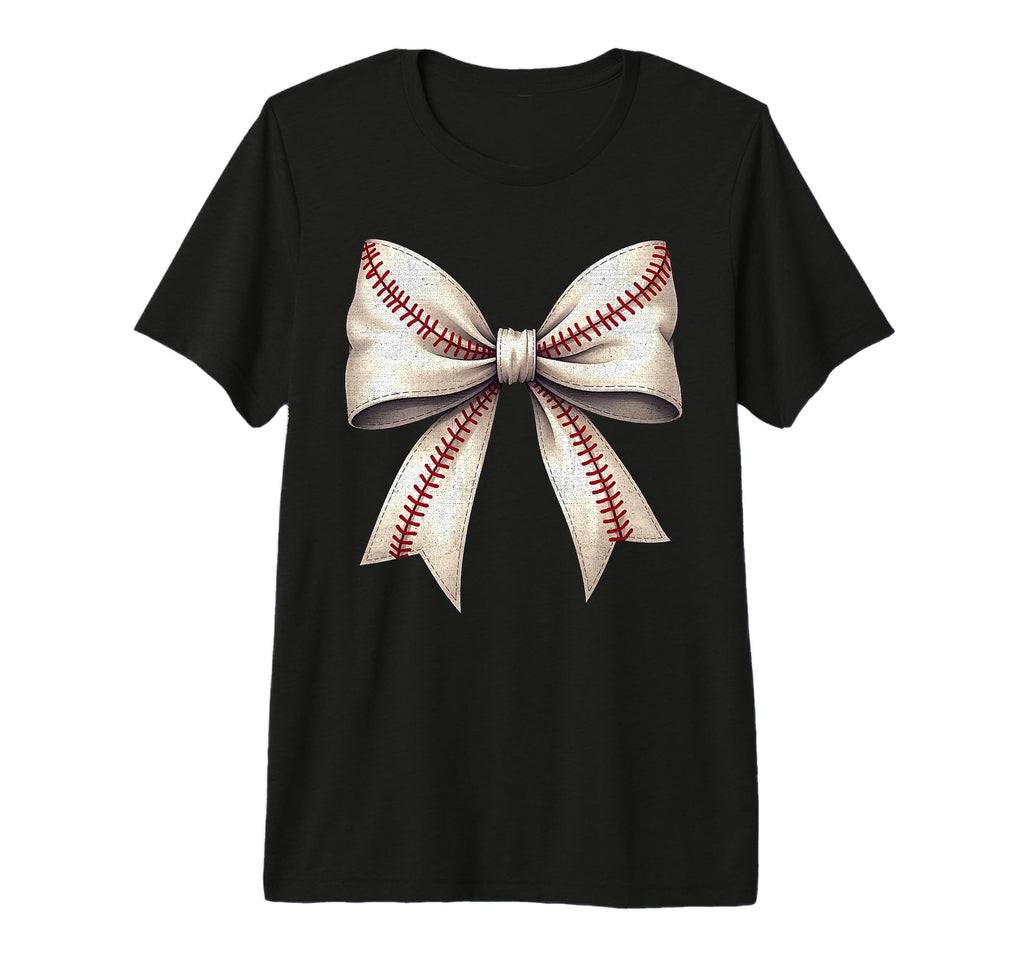 Baseball Bow Baseball Mom Tri Blend T-Shirt - Novelty Apparel for Adults - T-Shirt, Sweatshirt, Hoodie