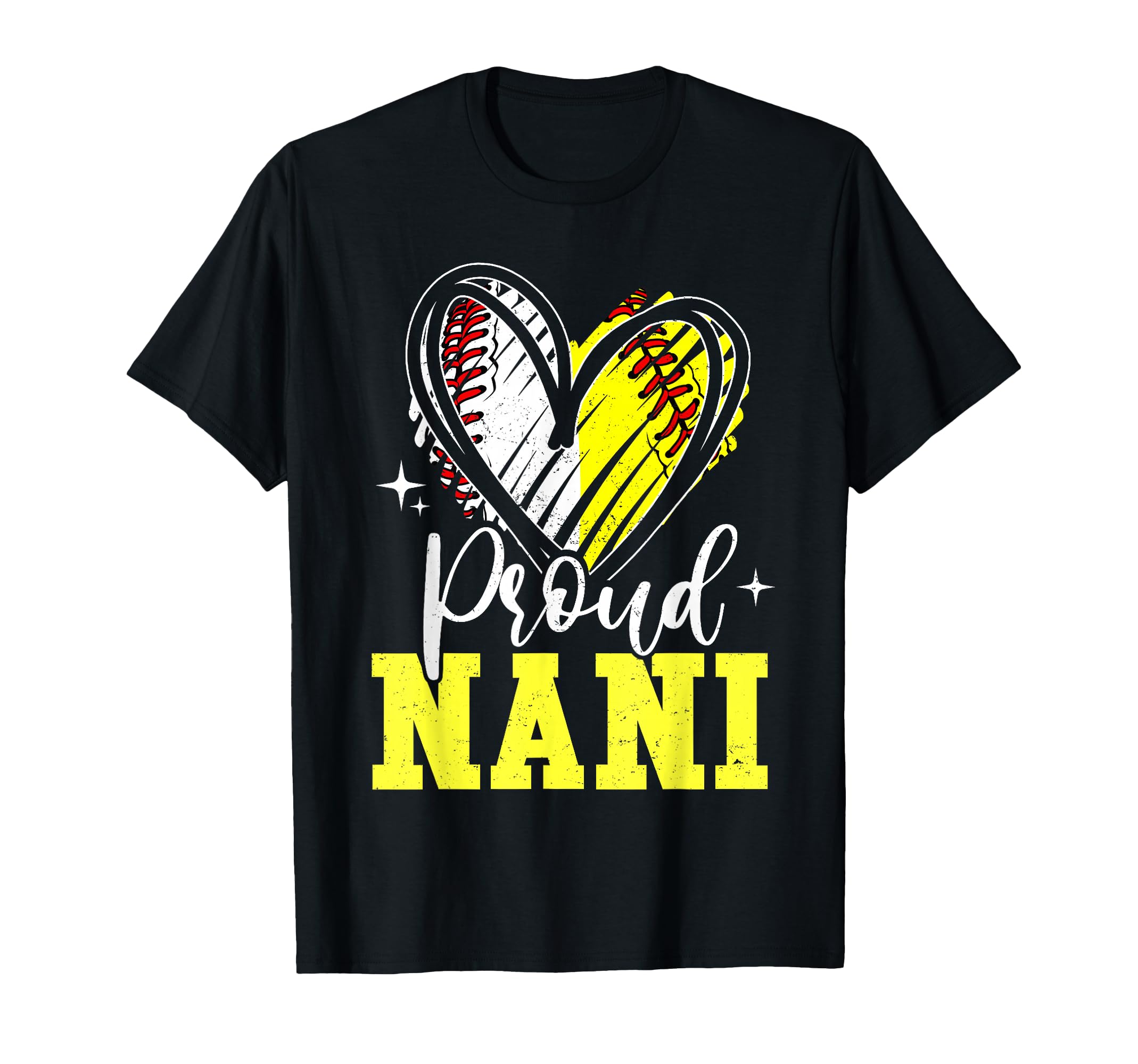 Proud Nani Baseball Softball Heart T-Shirt - Streetwear Style Men Women - T-Shirt, Sweatshirt, Hoodie