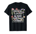 Peace Love And Oxford Comma English T-Shirt - Novelty Apparel for Adults - T-Shirt, Sweatshirt, Hoodie