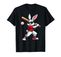 Easter Bunny Playing Baseball Batter T-Shirt - Unique Graphic Unisex - T-Shirt, Sweatshirt, Hoodie