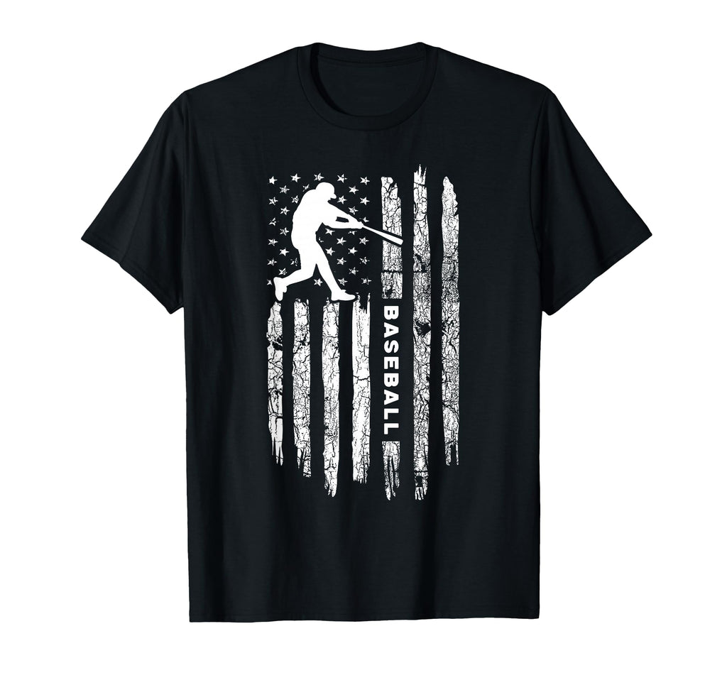 American Flag Baseball Baseball T-Shirt - Custom Art Print Unisex - T-Shirt, Sweatshirt, Hoodie